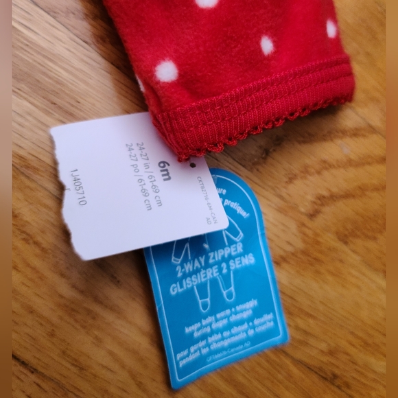 4 for $28 - Carter's 6m Red Fleece Reindeer Sleeper - Picture 3 of 4